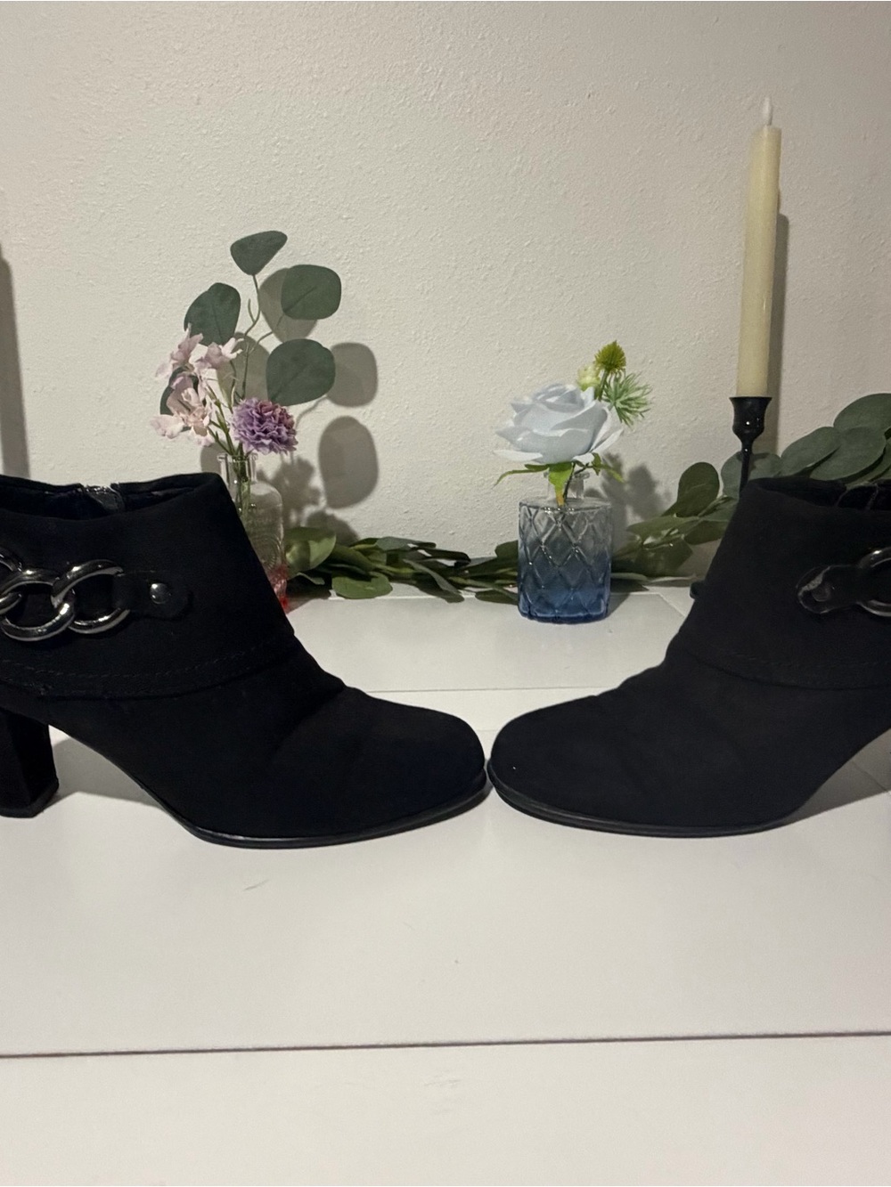 A2 By Aerosoles Black Chain-Accent Ankle Booties